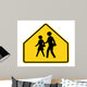 Road Sign School Crossing Wall Decal