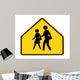 Road Sign School Crossing Wall Decal