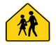 Road Sign School Crossing Wall Decal