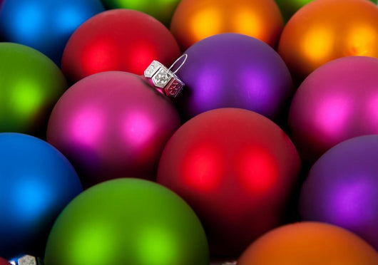 Multi-colored christmas ornament/baubles as a background Wall Mural