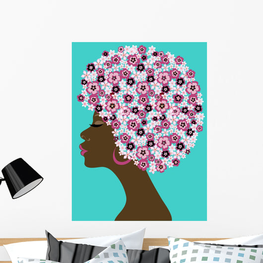 Afro-American Beauty Woman Wall Mural