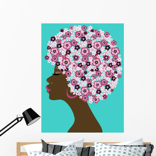 Afro-American Beauty Woman Wall Mural