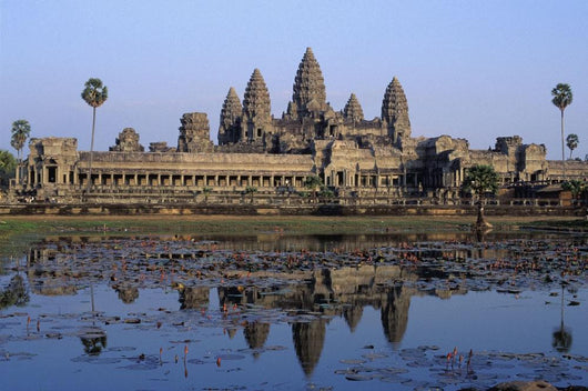 Towers Of Angkor Wat And Lake Wall Mural