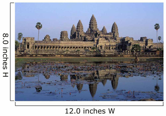 Towers Of Angkor Wat And Lake Wall Mural