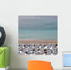 Deck Chairs On Empty Beach Wall Mural