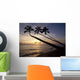 Palm Trees On Beach At Sunset Wall Mural