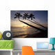 Palm Trees On Beach At Sunset Wall Mural