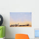 Zebras And Water Buffalo At A Watering Hole Wall Mural