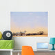 Zebras And Water Buffalo At A Watering Hole Wall Mural