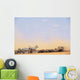 Zebras And Water Buffalo At A Watering Hole Wall Mural