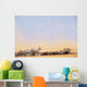 Zebras And Water Buffalo At A Watering Hole Wall Mural