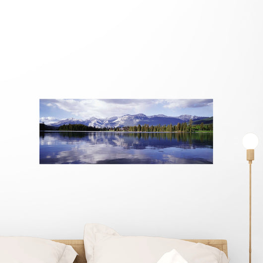 Rockies Reflected In Lake Beauvert Wall Mural