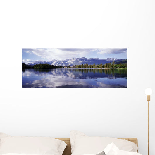 Rockies Reflected In Lake Beauvert Wall Mural