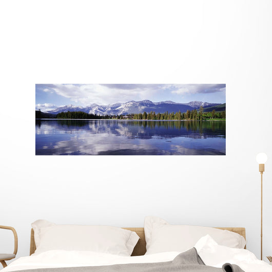Rockies Reflected In Lake Beauvert Wall Mural