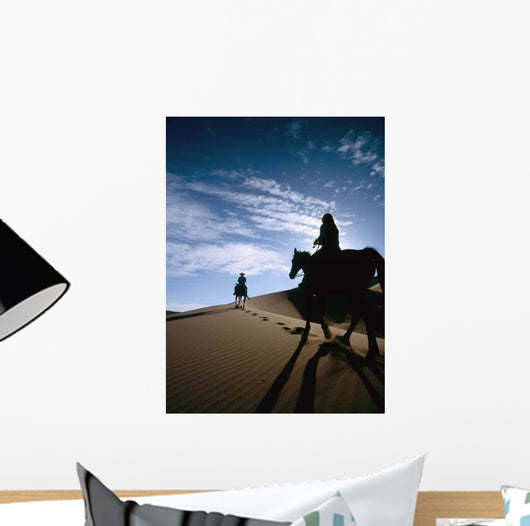 Horseback Riders In Silhouette On Sand Dune Wall Mural