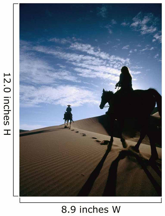Horseback Riders In Silhouette On Sand Dune Wall Mural