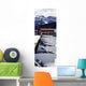 Boats Moored At Lake Minnewanka Wall Mural