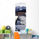 Boats Moored At Lake Minnewanka Wall Mural