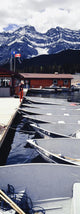 Boats Moored At Lake Minnewanka Wall Mural