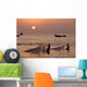 Fishermen Holding Nets In Sea At Sunset Wall Mural