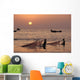 Fishermen Holding Nets In Sea At Sunset Wall Mural