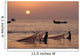 Fishermen Holding Nets In Sea At Sunset Wall Mural