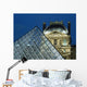 Detail Of The Glass Pyramid Outside The Louvre Museum At Dusk Wall Mural