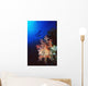 Two Silhouetted Divers Behind Soft Corals In The Red Sea Wall Mural