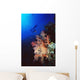 Two Silhouetted Divers Behind Soft Corals In The Red Sea Wall Mural