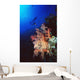 Two Silhouetted Divers Behind Soft Corals In The Red Sea Wall Mural