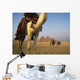 Camels And Great Pyramids Of Giza Wall Mural
