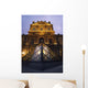 Small Glass Pyramid Outside The Louvre Museum At Dusk Wall Mural