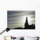 Airplane Contrails Above Lighthouse Wall Mural