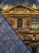 Detail Of The Glass Pyramid Outside The Louvre Museum At Dusk Wall Mural