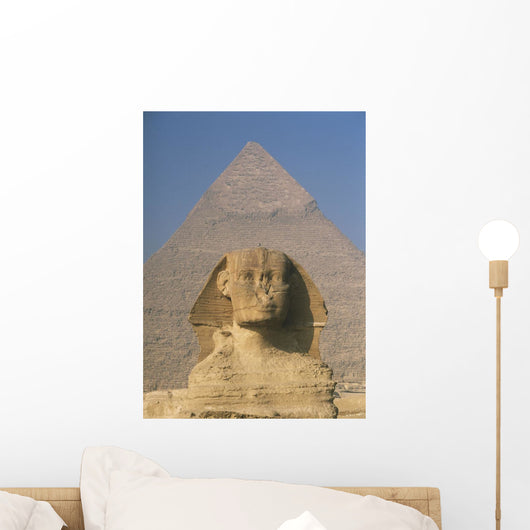 Sphinx In Front Of Great Pyramid Of Chephren Wall Mural