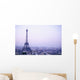 Eiffel Tower At Dusk With Paris Skyline Wall Mural