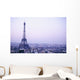 Eiffel Tower At Dusk With Paris Skyline Wall Mural
