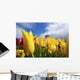 Tulips In A Field And A Windmill At Wooden Shoe Tulip Farm Wall Mural