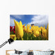 Tulips In A Field And A Windmill At Wooden Shoe Tulip Farm Wall Mural