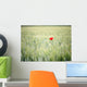 Red Poppy In Wheat Field Wall Mural