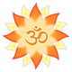 Mandala Om Symbol Aum sign, red orange yellow flower Wall Decal
