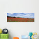 Looking Across Field Of Poppies To Small Village In Provence Wall Mural