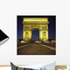 Arc De Triomphe At Night Wall Mural