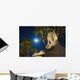 Sphinx And Date Palms With Full Moon Behind Wall Mural