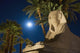 Sphinx And Date Palms With Full Moon Behind Wall Mural