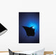 Silhouette Of Sting Ray And Shaft Of Light In Blue Water Wall Mural