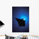 Silhouette Of Sting Ray And Shaft Of Light In Blue Water Wall Mural