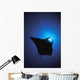 Silhouette Of Sting Ray And Shaft Of Light In Blue Water Wall Mural