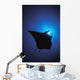 Silhouette Of Sting Ray And Shaft Of Light In Blue Water Wall Mural