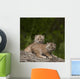 Two Canada Lynx Kittens Playing On A Log Wall Mural